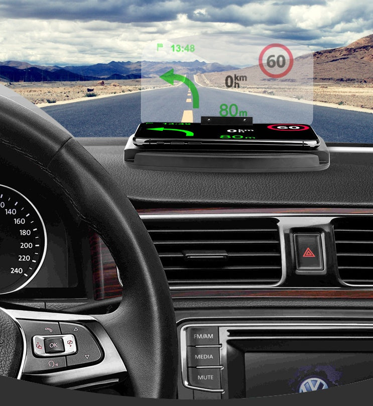 Creative HUD HD Car Phone Holder Wireless Charge Head Up Navigation Projecto